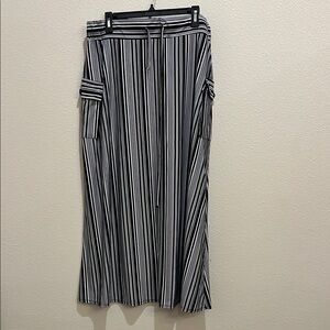 Robert Louis maxi skirt, black/white stripe, size XL